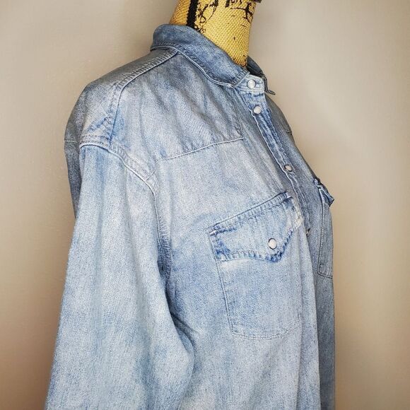 J Crew Relaxed-fit Western Chambray Chirt Size 8 - Picture 6 of 14